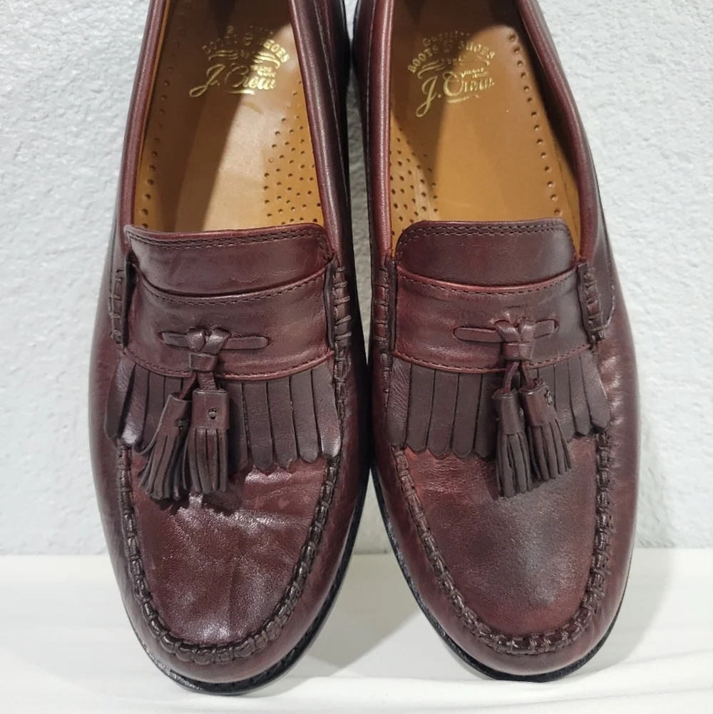 J CREW Camden kiltie tassel loafers in English leather, Sz 8.5